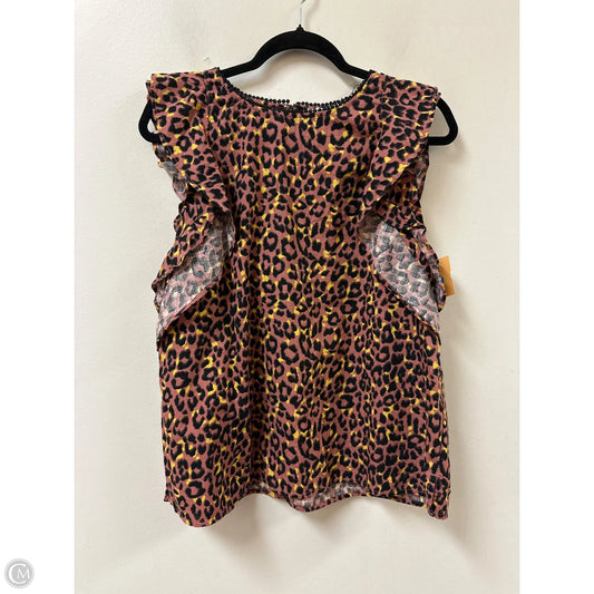 Top Short Sleeve By Loft In Animal Print, Size: M