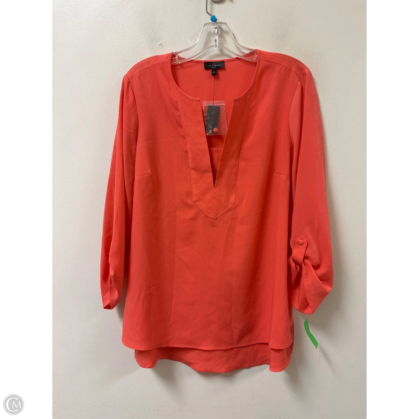 Top Long Sleeve By Limited In Orange, Size: L