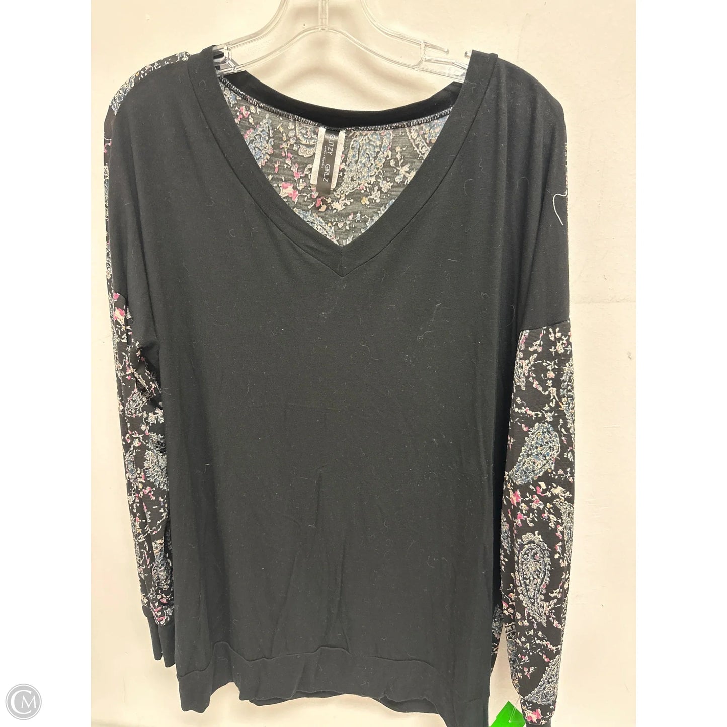 Top Long Sleeve By Glitzy Girlz In Black, Size: L