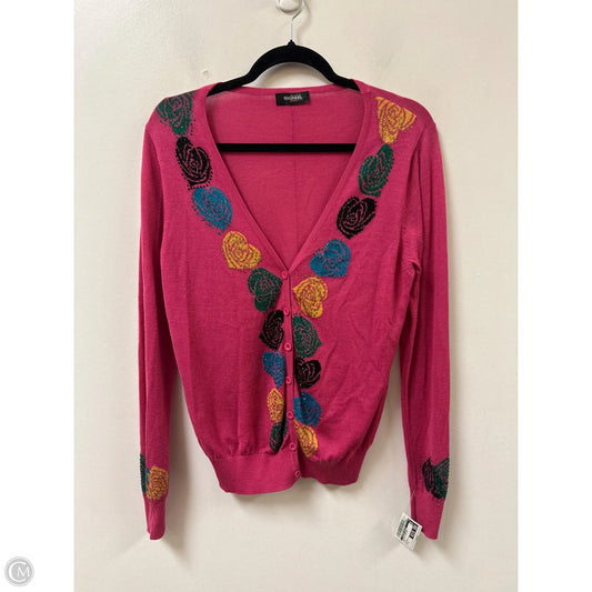Sweater Cardigan By Clothes Mentor In Pink, Size: L