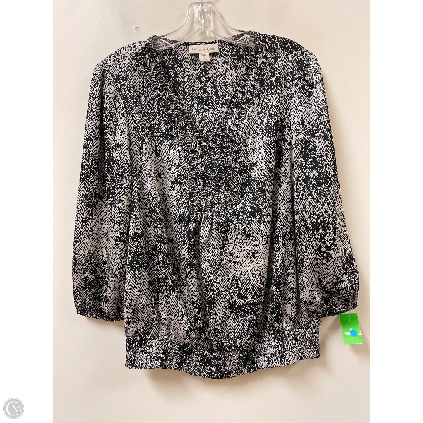 Top Long Sleeve By Coldwater Creek In Black & White, Size: M