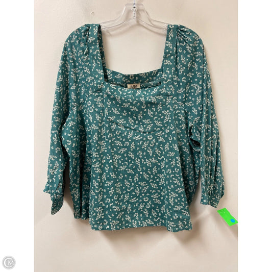Top Long Sleeve By Ana In Green, Size: 1x