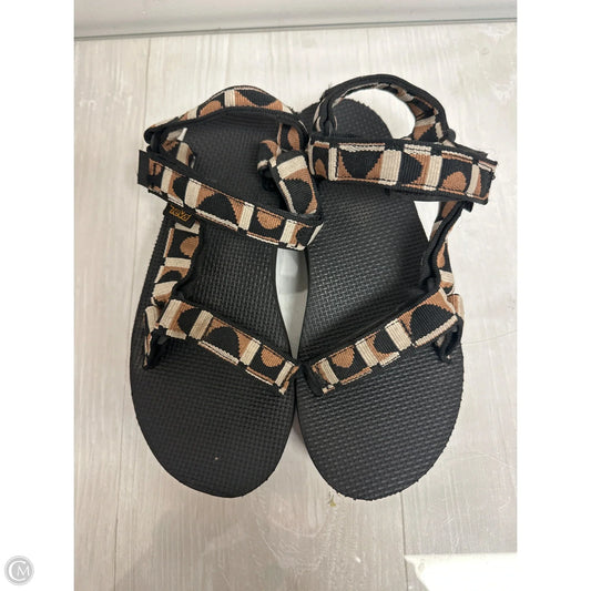 Sandals Flats By Teva In Brown & Cream, Size: 6