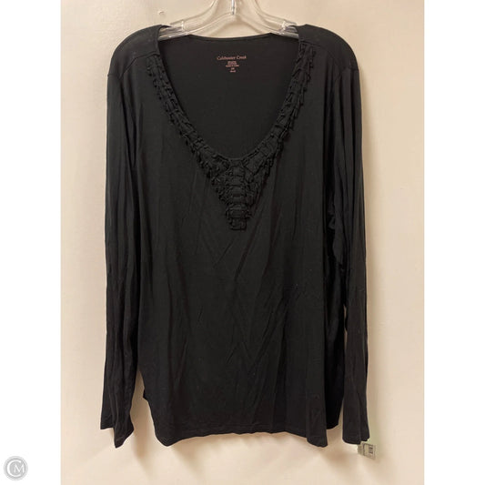 Top Long Sleeve By Coldwater Creek In Black, Size: 2x
