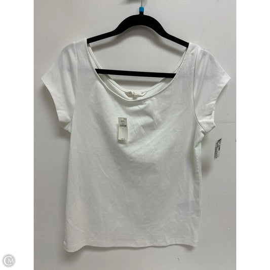 Top Short Sleeve Basic By Banana Republic In White, Size: L