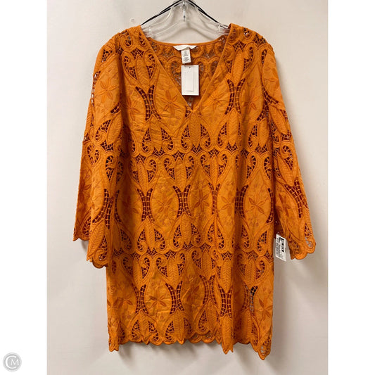 Dress Casual Midi By H&m In Orange, Size: S