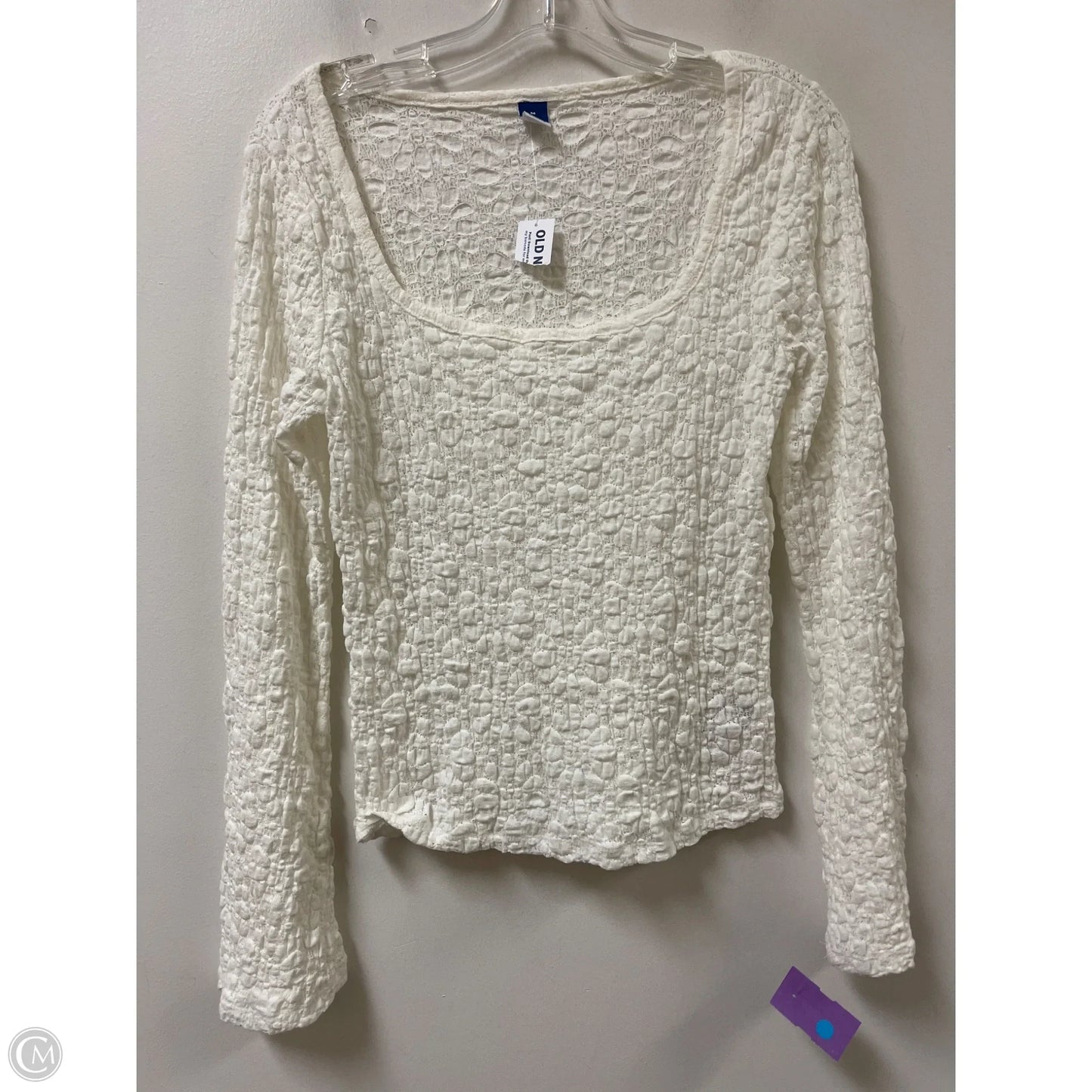 Top Long Sleeve By Old Navy In White, Size: M