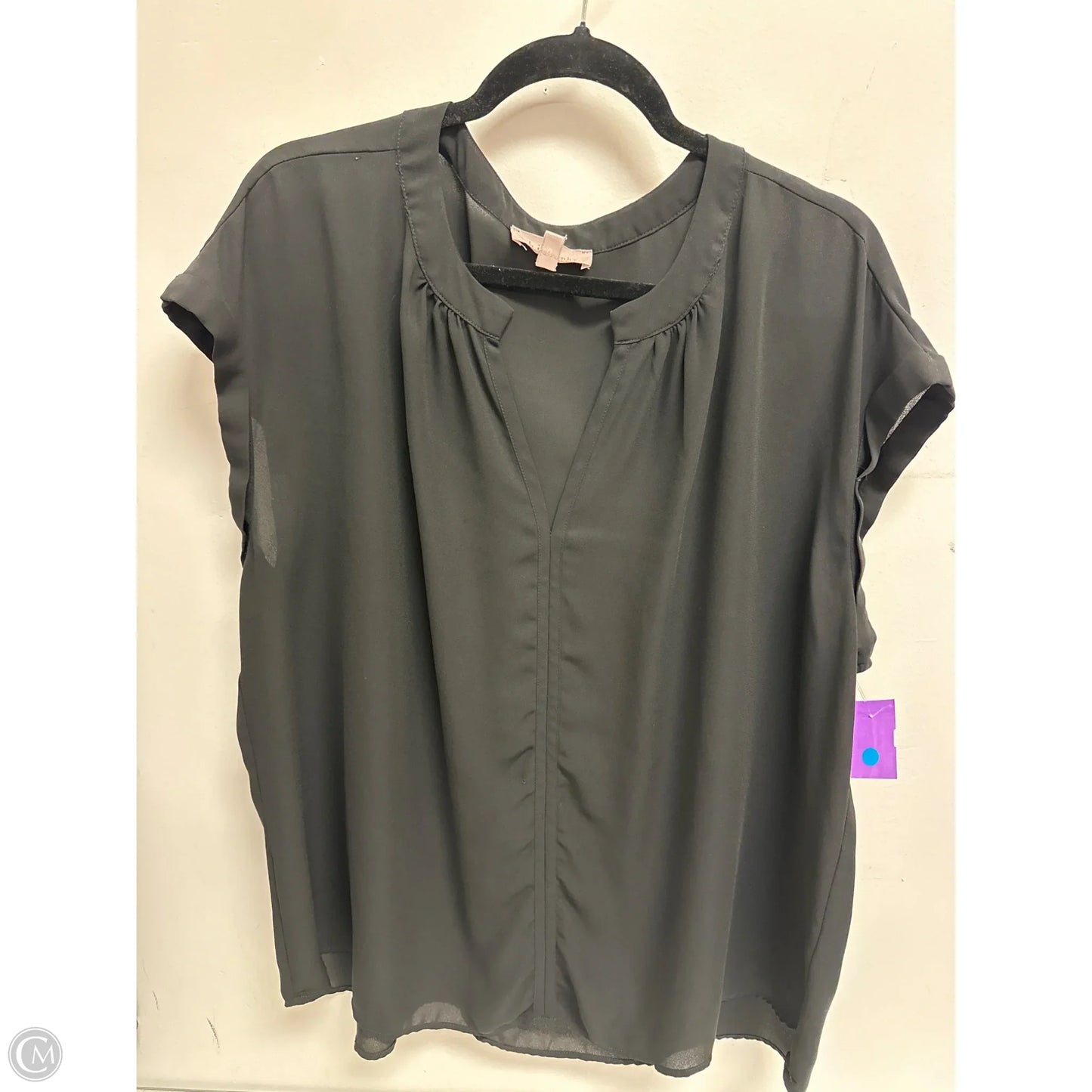 Top Short Sleeve By Philosophy In Black, Size: 2x