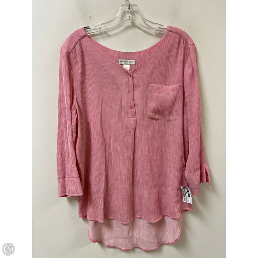 Tunic Long Sleeve By Christopher And Banks In Pink, Size: L