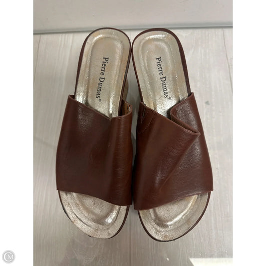 Sandals Heels Platform By Pierre Dumas In Brown, Size: 10