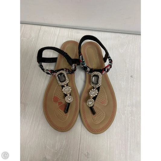 Sandals Flats By Clothes Mentor In Black, Size: 9
