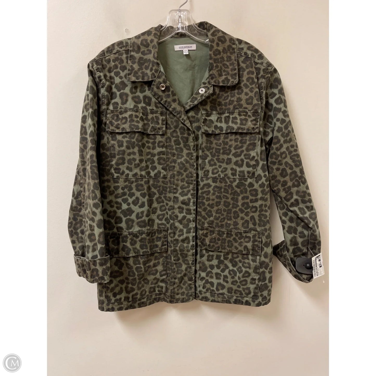 Jacket Utility By Good American In Animal Print, Size: L