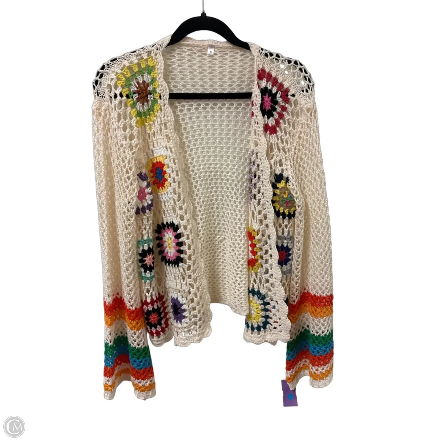 Sweater Cardigan By Clothes Mentor In Cream, Size: S