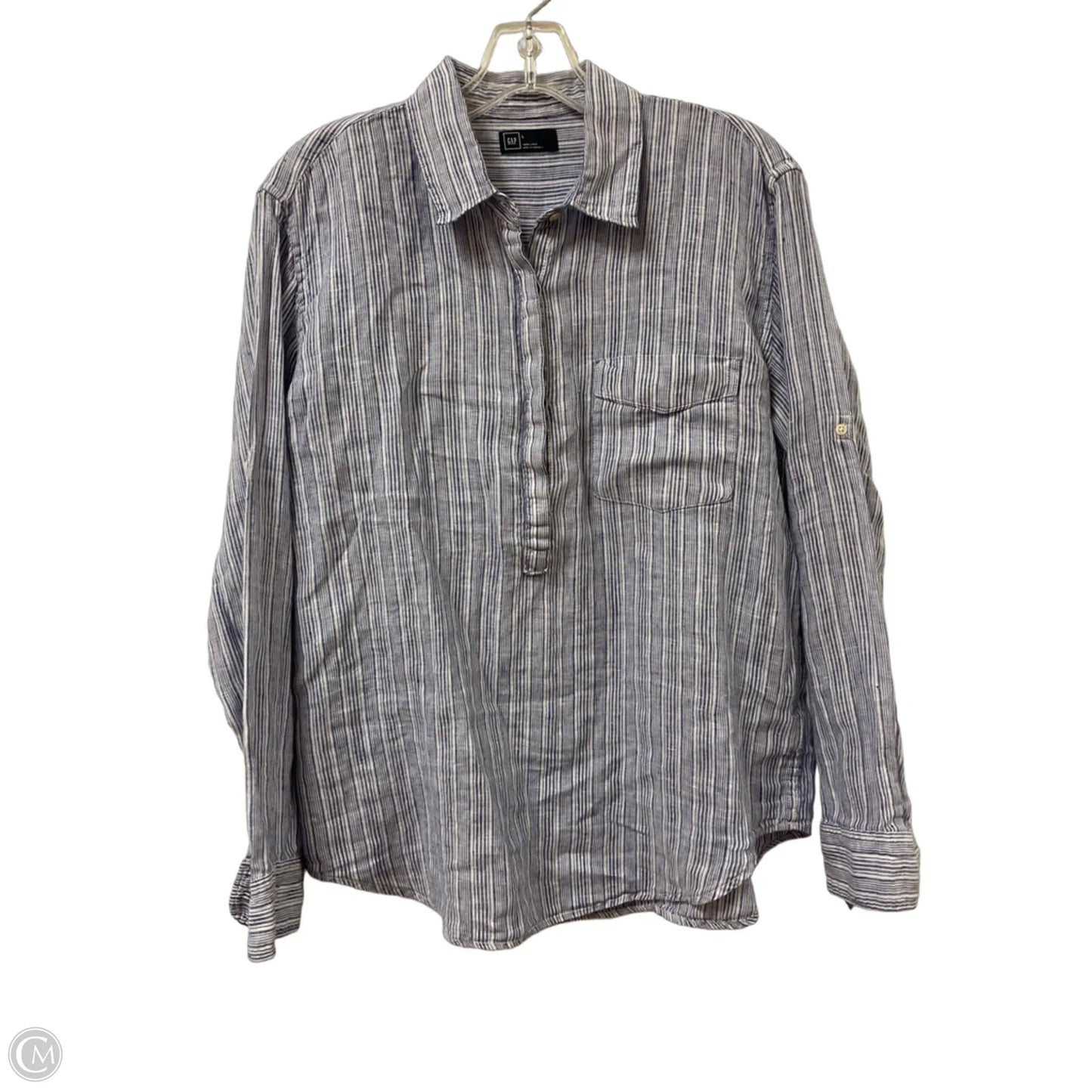 Top Long Sleeve By Gap In Blue, Size: L