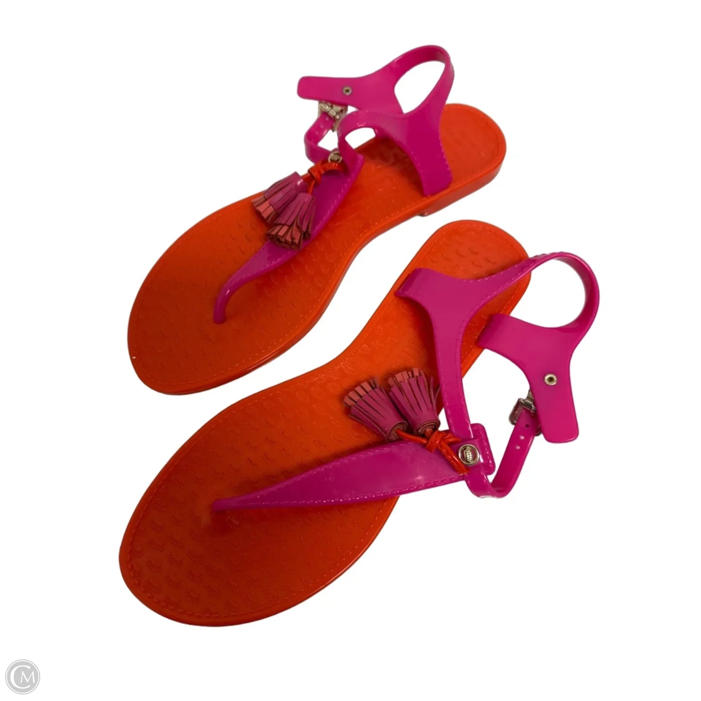 Sandals Flats By Juicy Couture In Orange & Pink, Size: 9