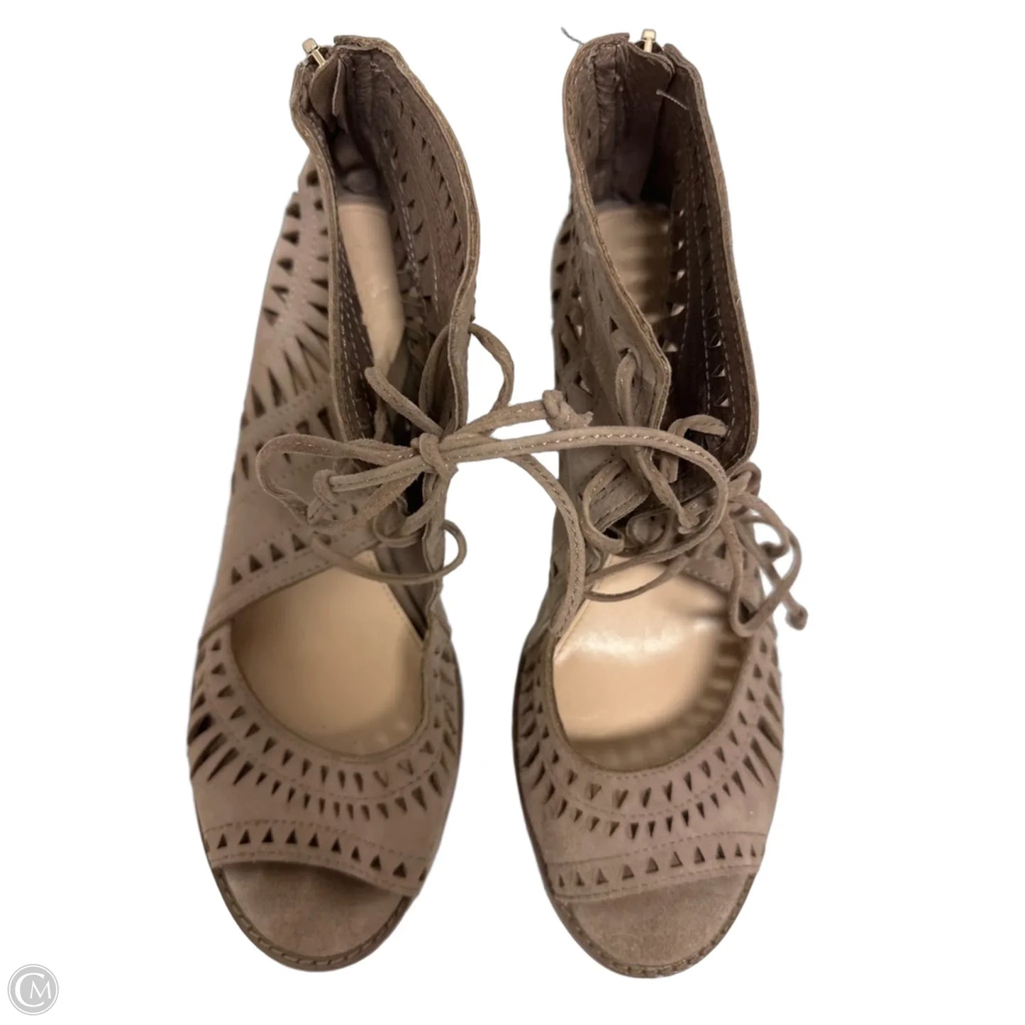 Sandals Heels Block By Vince Camuto In Tan, Size: 9.5