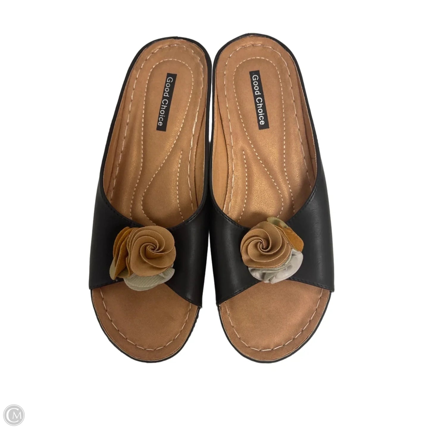 Sandals Heels Wedge By Clothes Mentor In Black, Size: 8