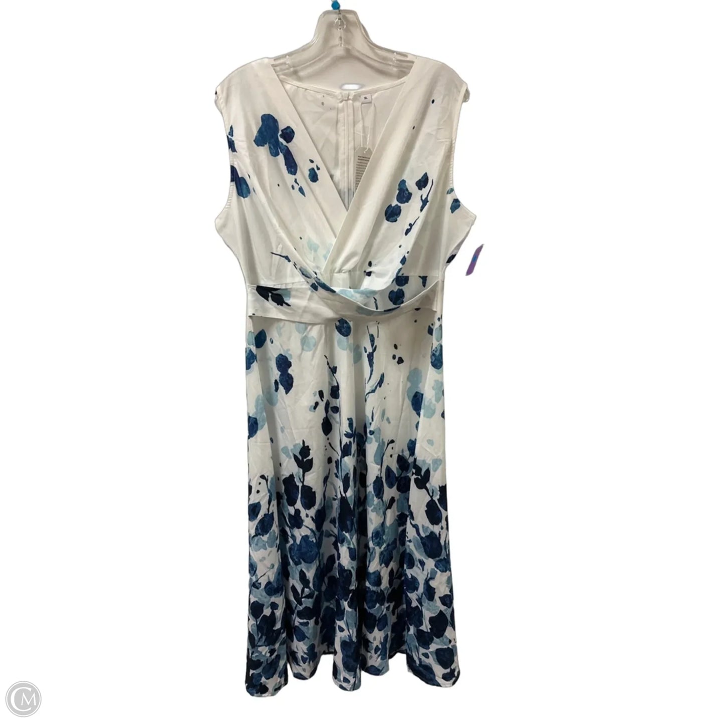 Dress Casual Maxi By Clothes Mentor In Blue & White, Size: Xl
