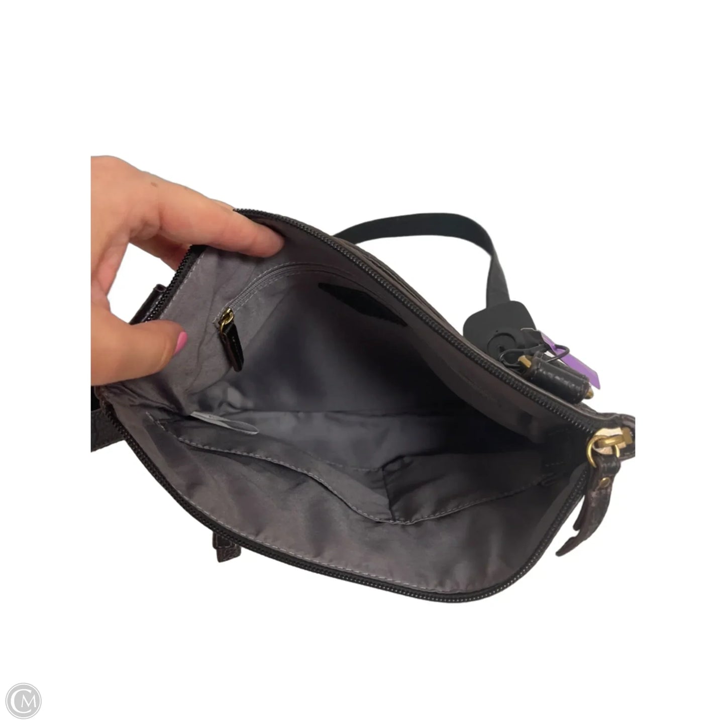 Crossbody Leather By Fossil, Size: Medium