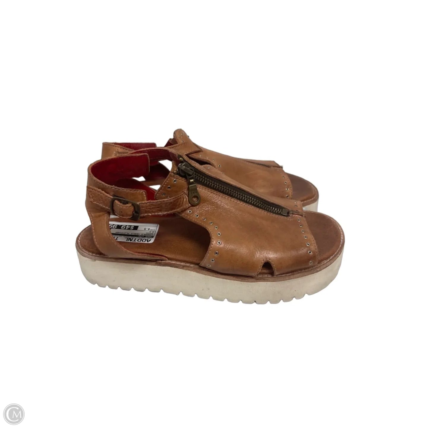 Sandals Heels Platform By Bed Stu In Brown, Size: 8.5