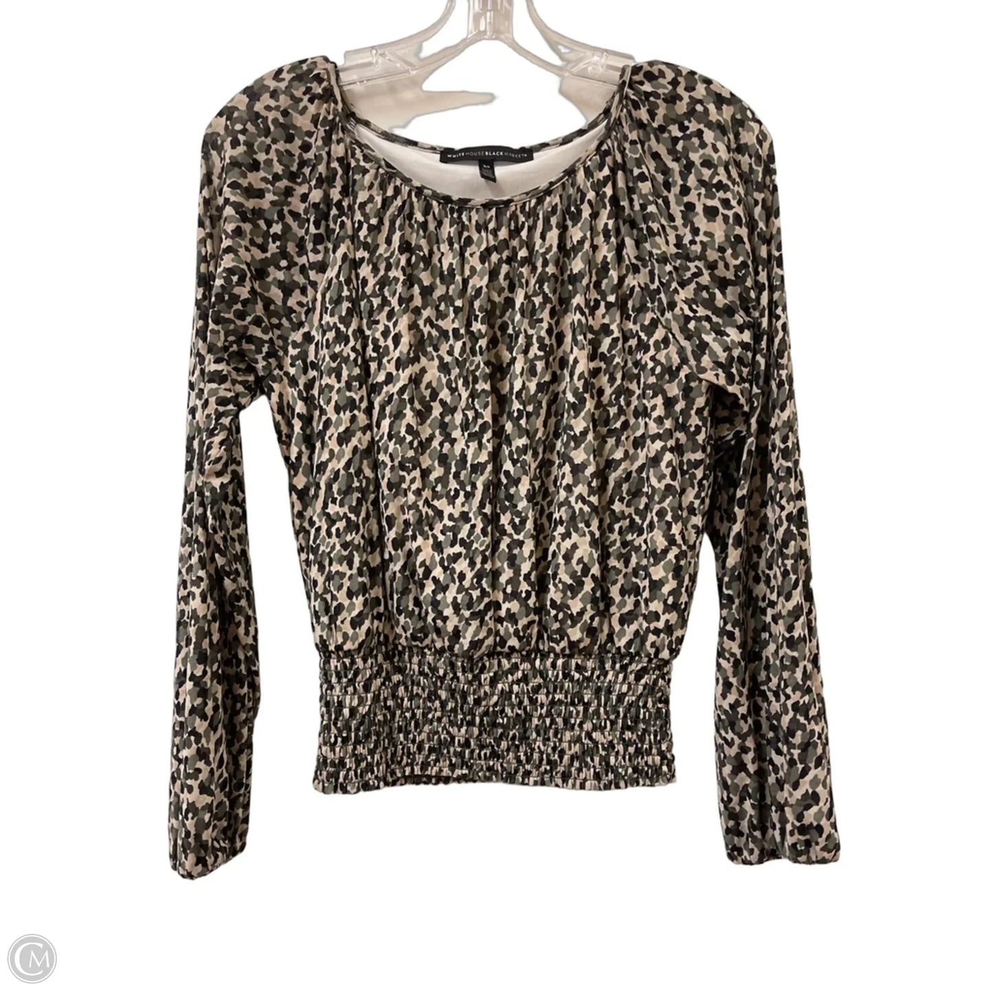 Top Long Sleeve By White House Black Market In Animal Print, Size: Xs