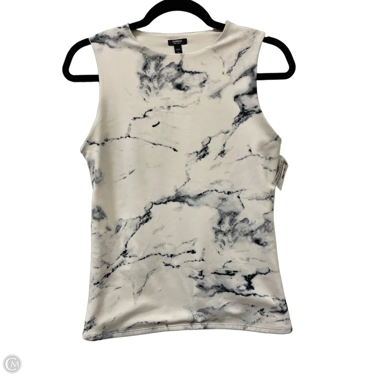 Top Sleeveless By Express In Black & White, Size: M