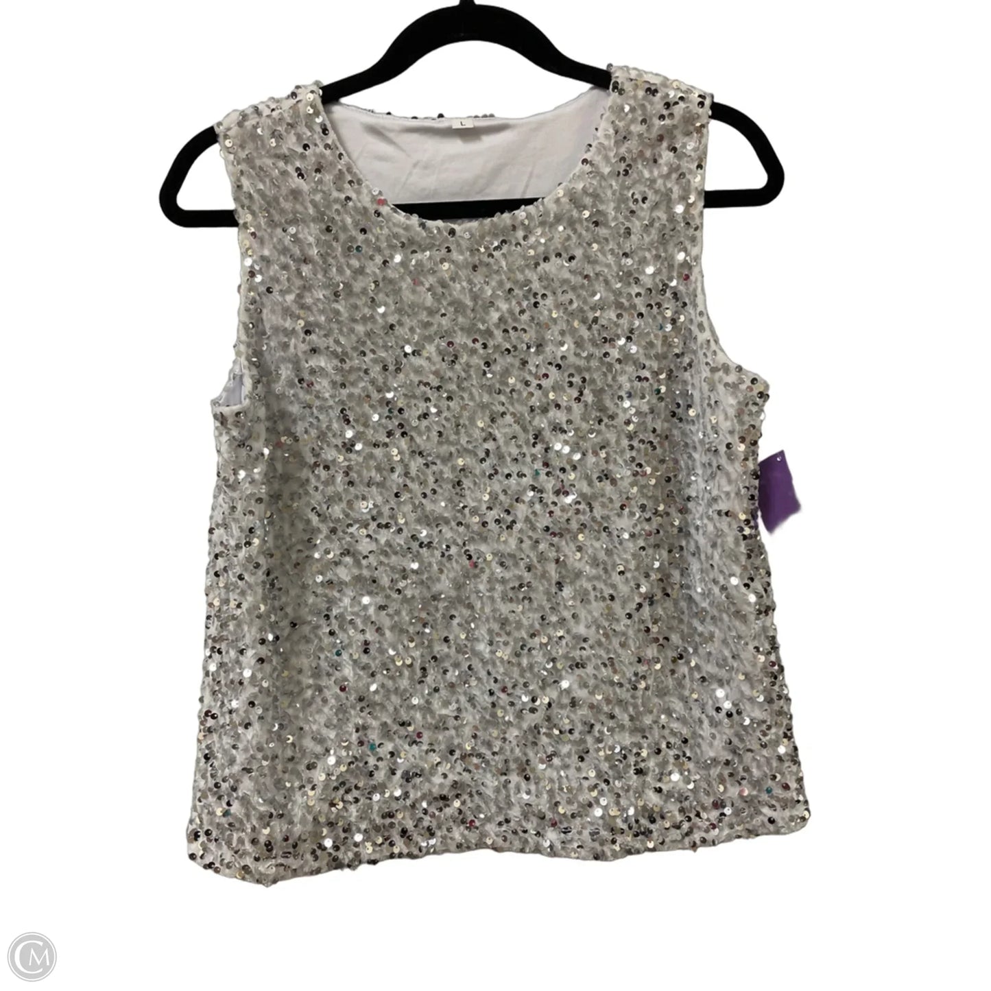Top Sleeveless By Clothes Mentor In White, Size: L