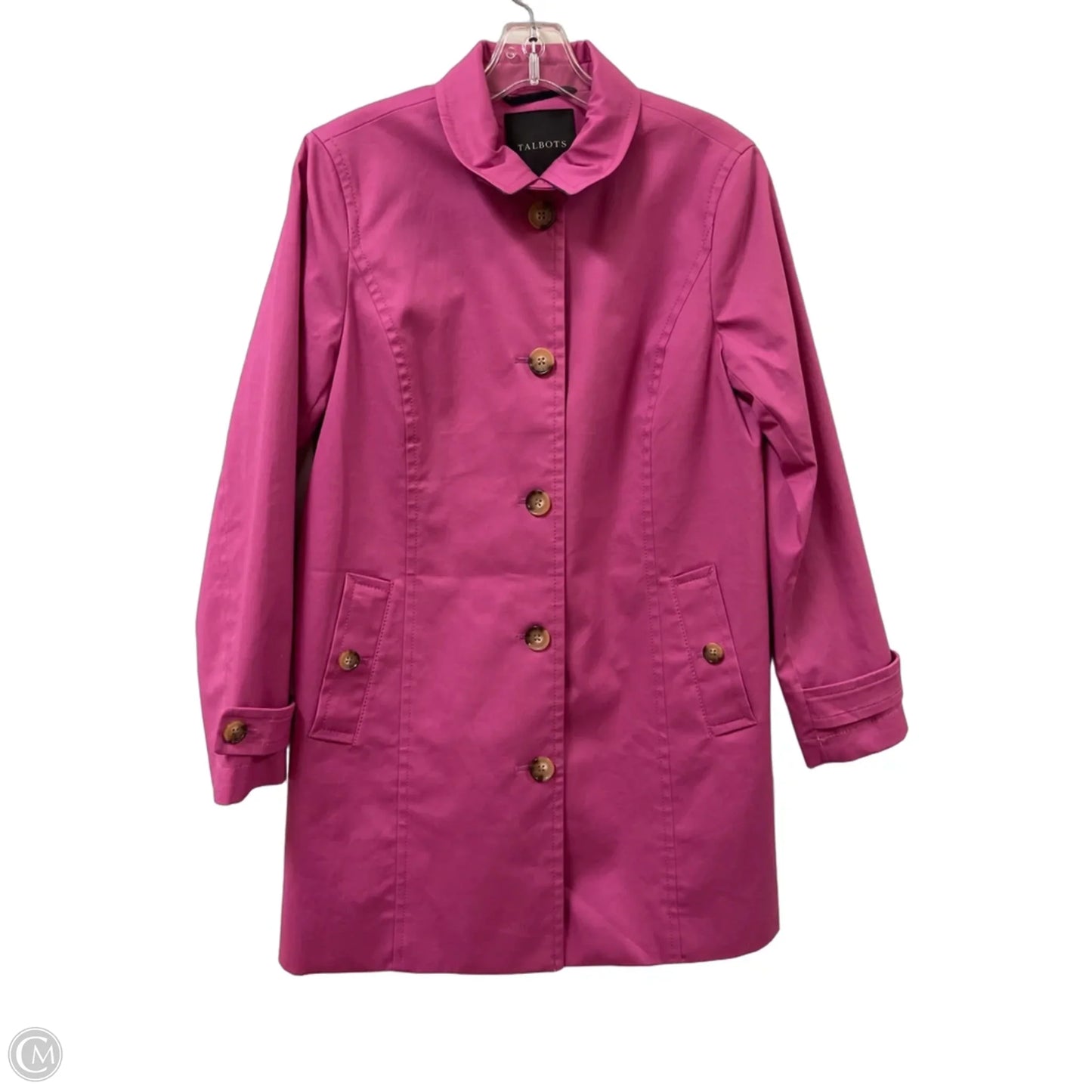 Coat Trench Coat By Talbots In Pink, Size: S