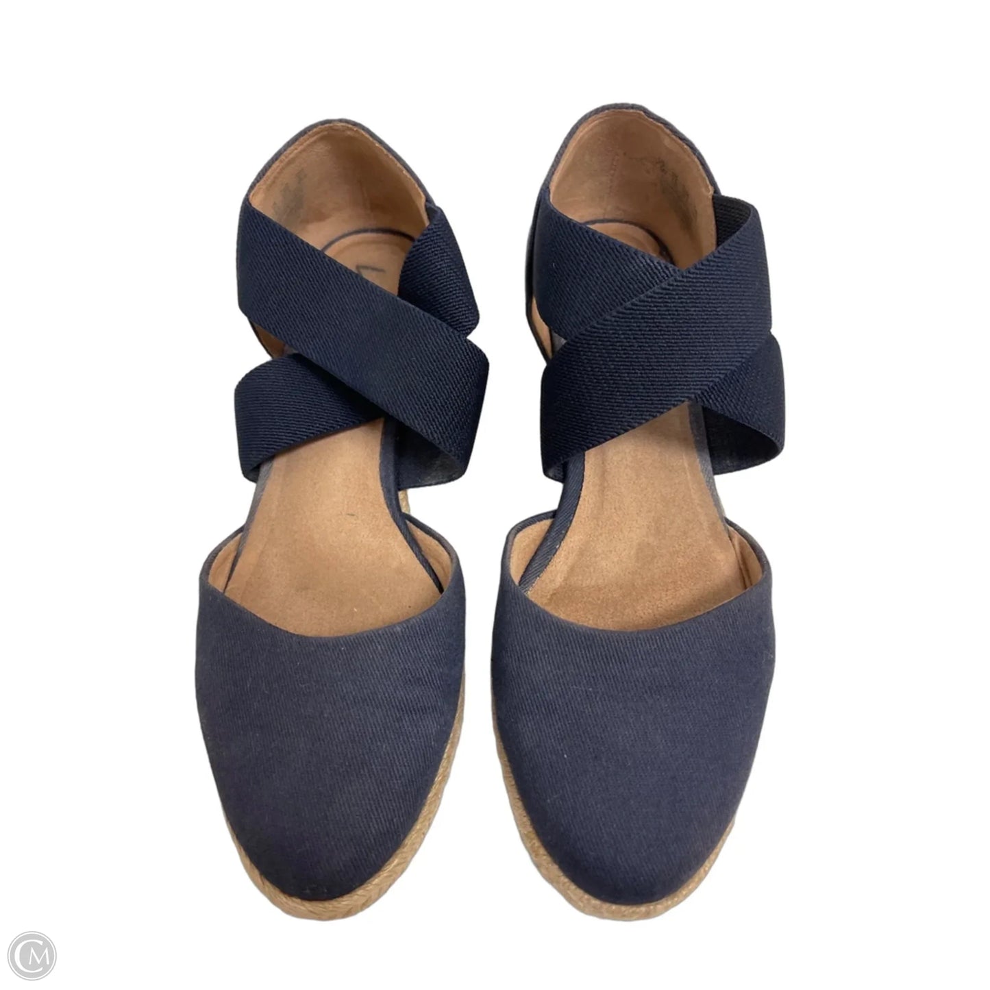 Sandals Heels Wedge By Life Stride In Navy, Size: 7.5