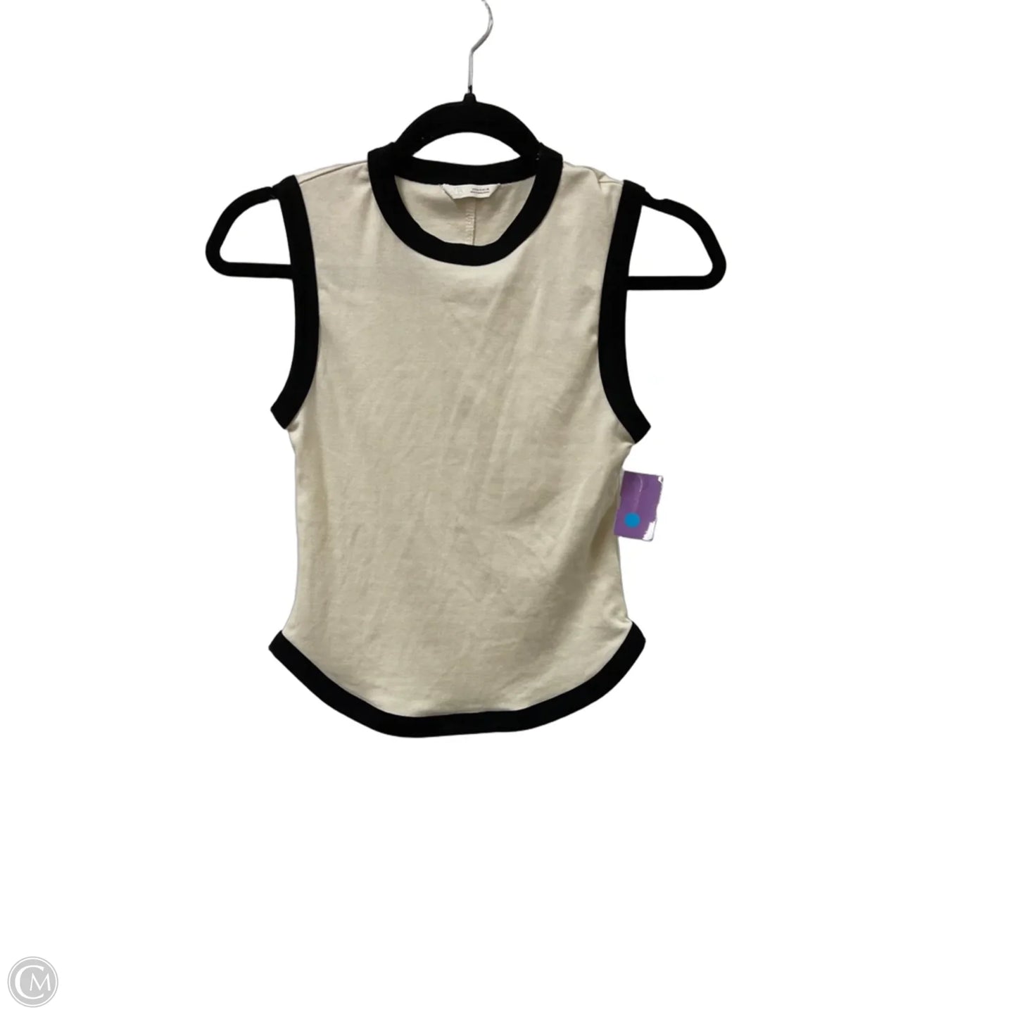 Top Sleeveless By Zara In Cream, Size: S