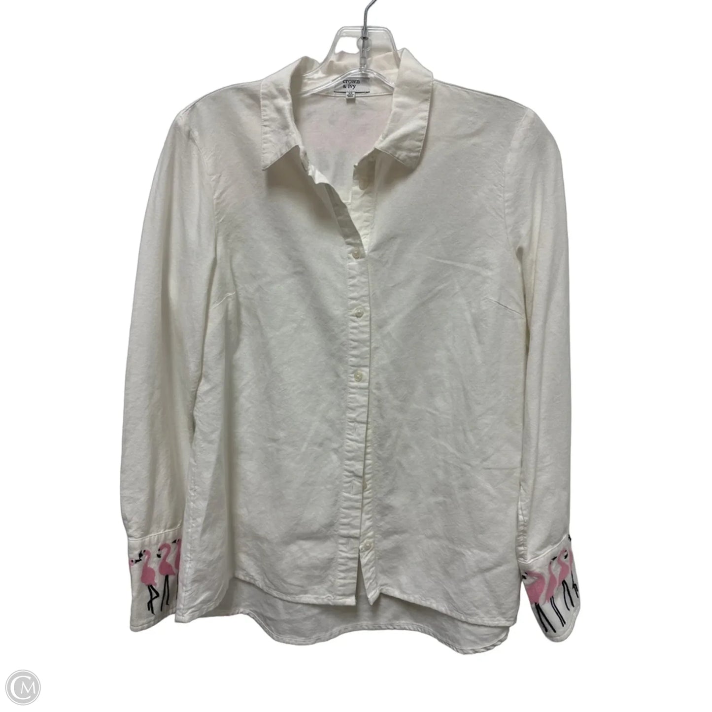 Blouse Long Sleeve By Crown And Ivy In White, Size: Xs