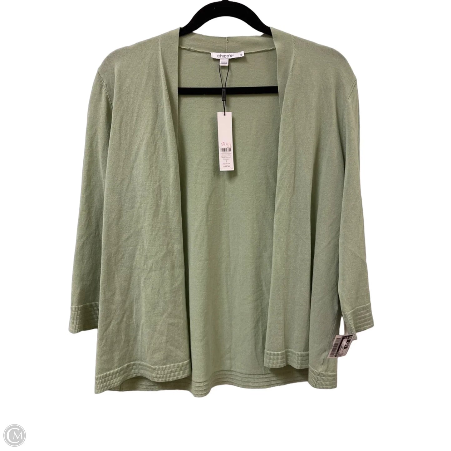 Sweater Cardigan By Chicos In Green, Size: M