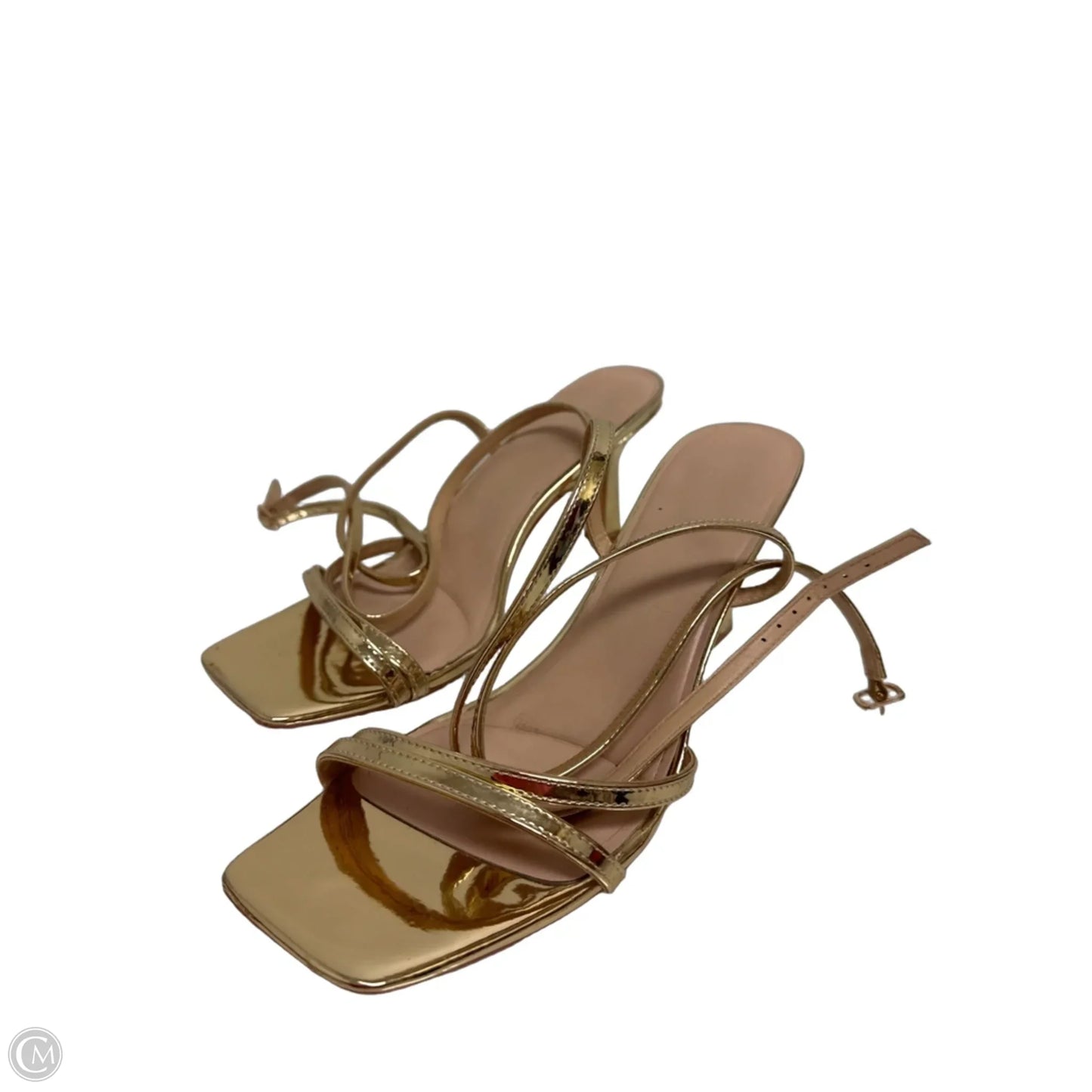 Sandals Heels Stiletto By Clothes Mentor In Gold, Size: 10.5