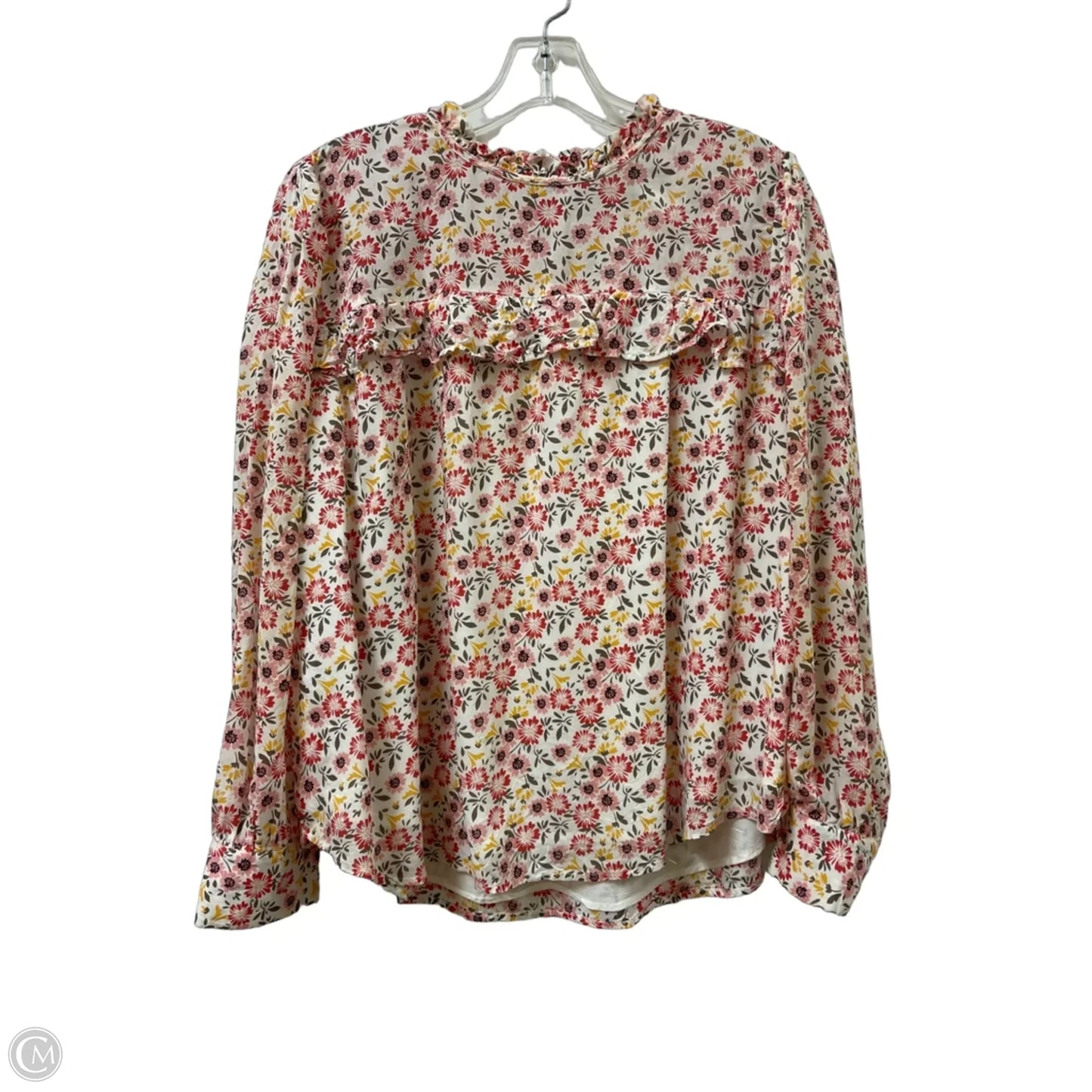 Top Long Sleeve By Loft In Floral Print, Size: L