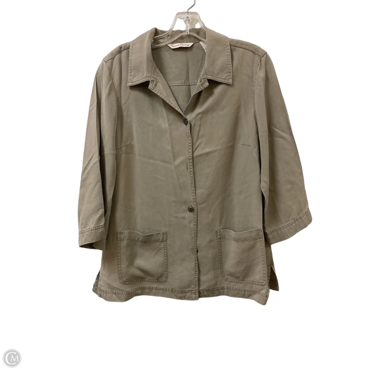 Jacket Shirt By French Laundry In Green, Size: M