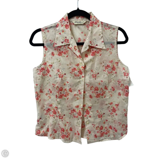 Top Sleeveless By Eddie Bauer In Floral Print, Size: S