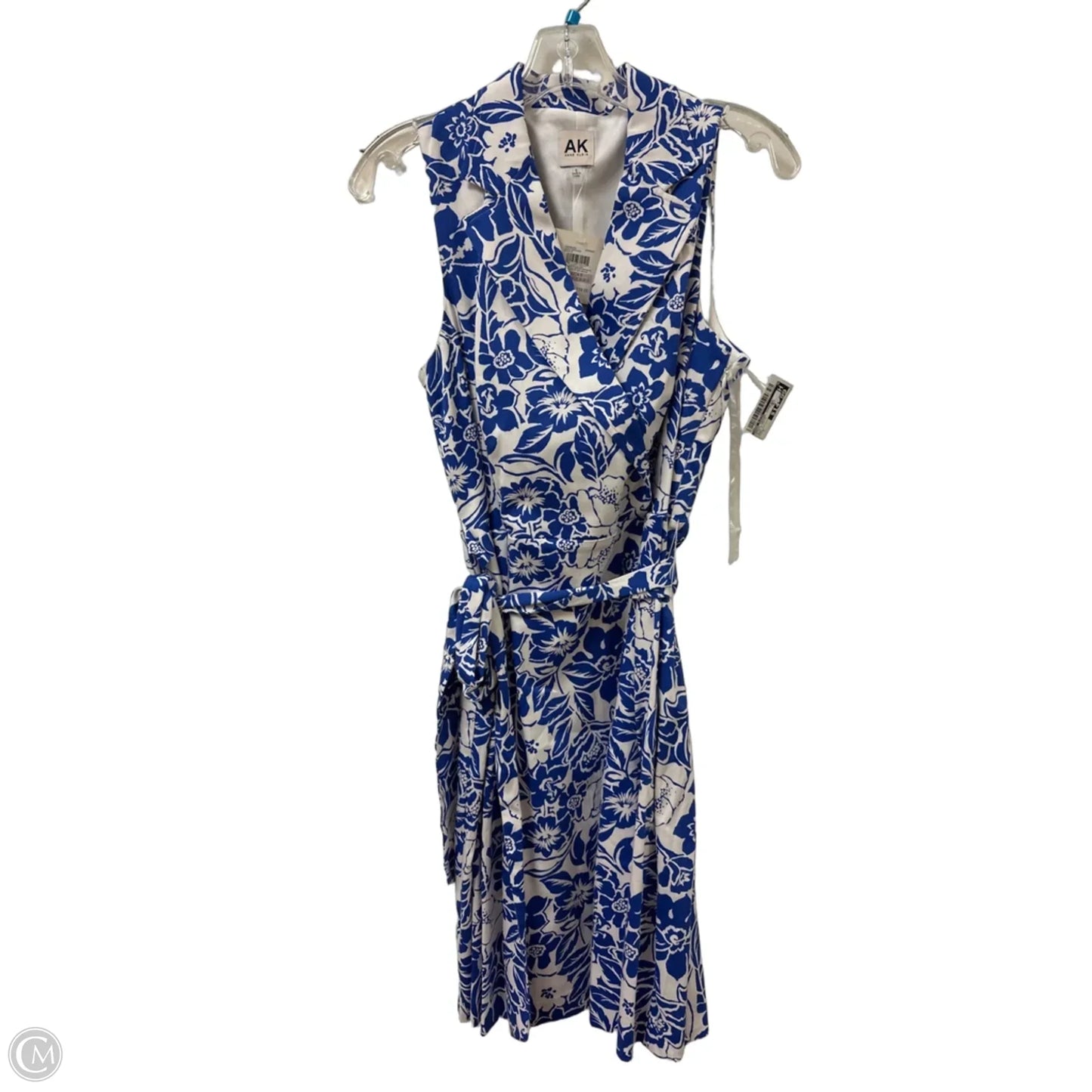Dress Casual Midi By Anne Klein In Blue & White, Size: S