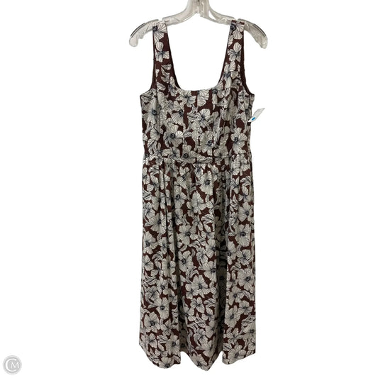 Dress Casual Midi By Joie In Brown & Cream, Size: M