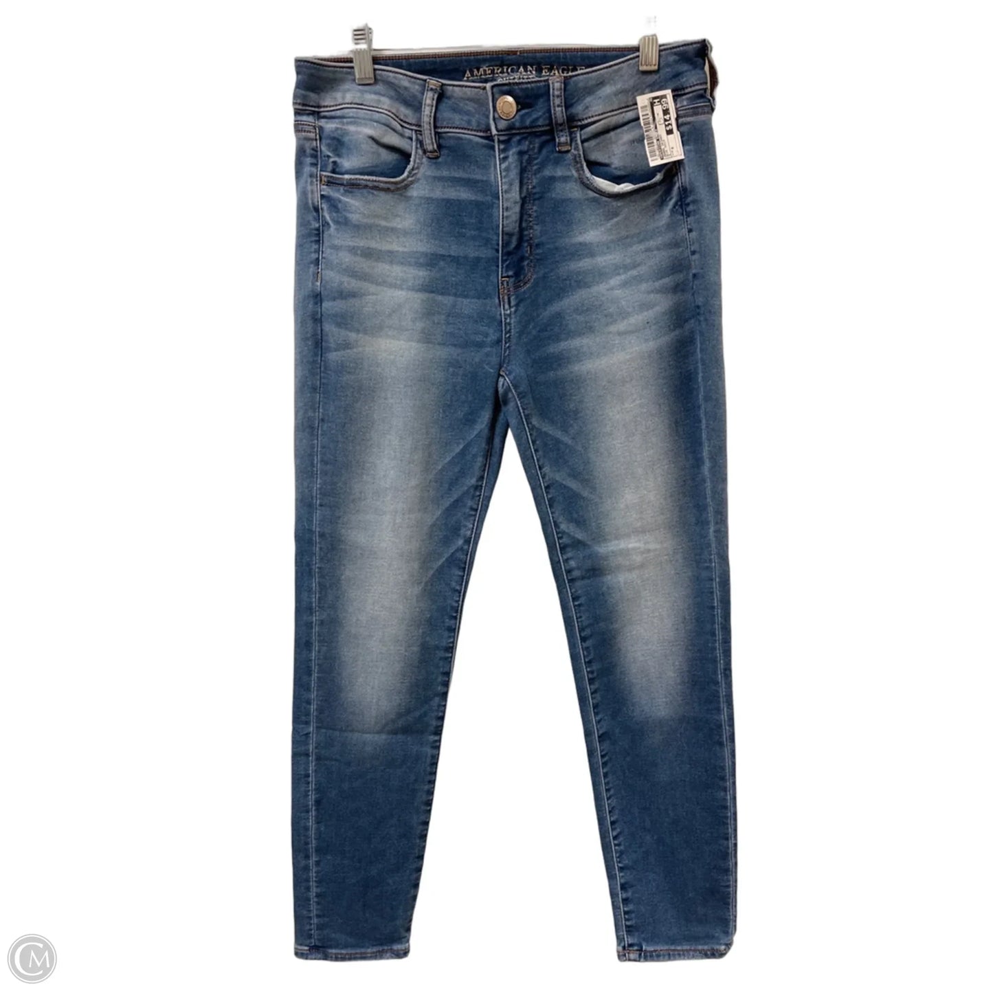 Jeans Skinny By American Eagle In Blue Denim, Size: 8