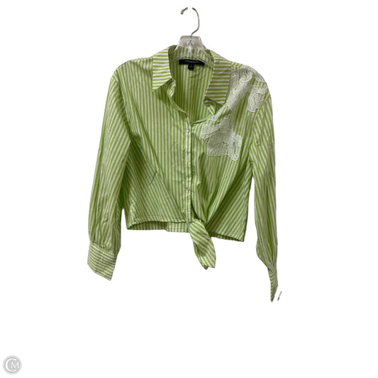 Blouse Long Sleeve By Marc New York In Striped Pattern, Size: S