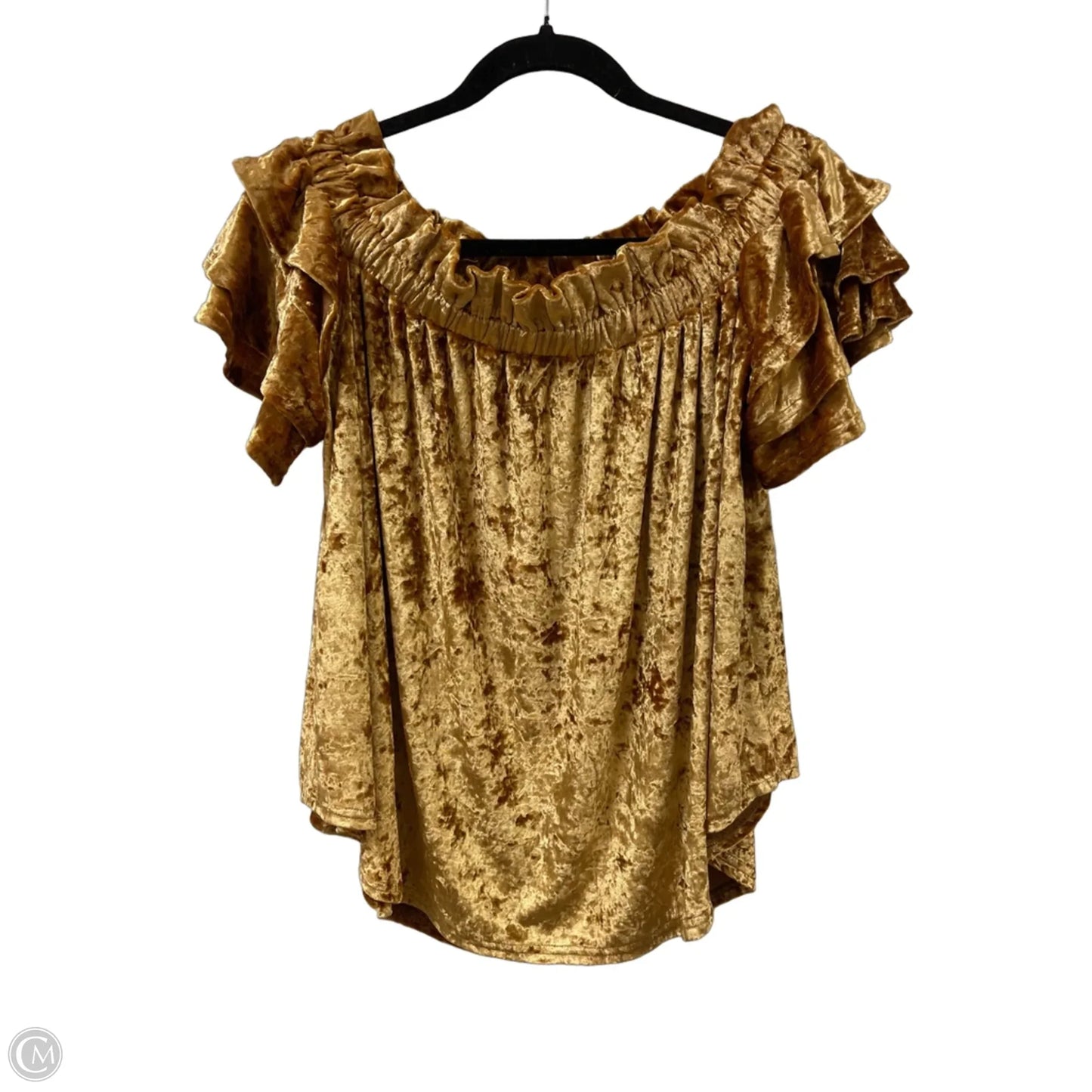 Top Short Sleeve By Umgee In Gold, Size: L