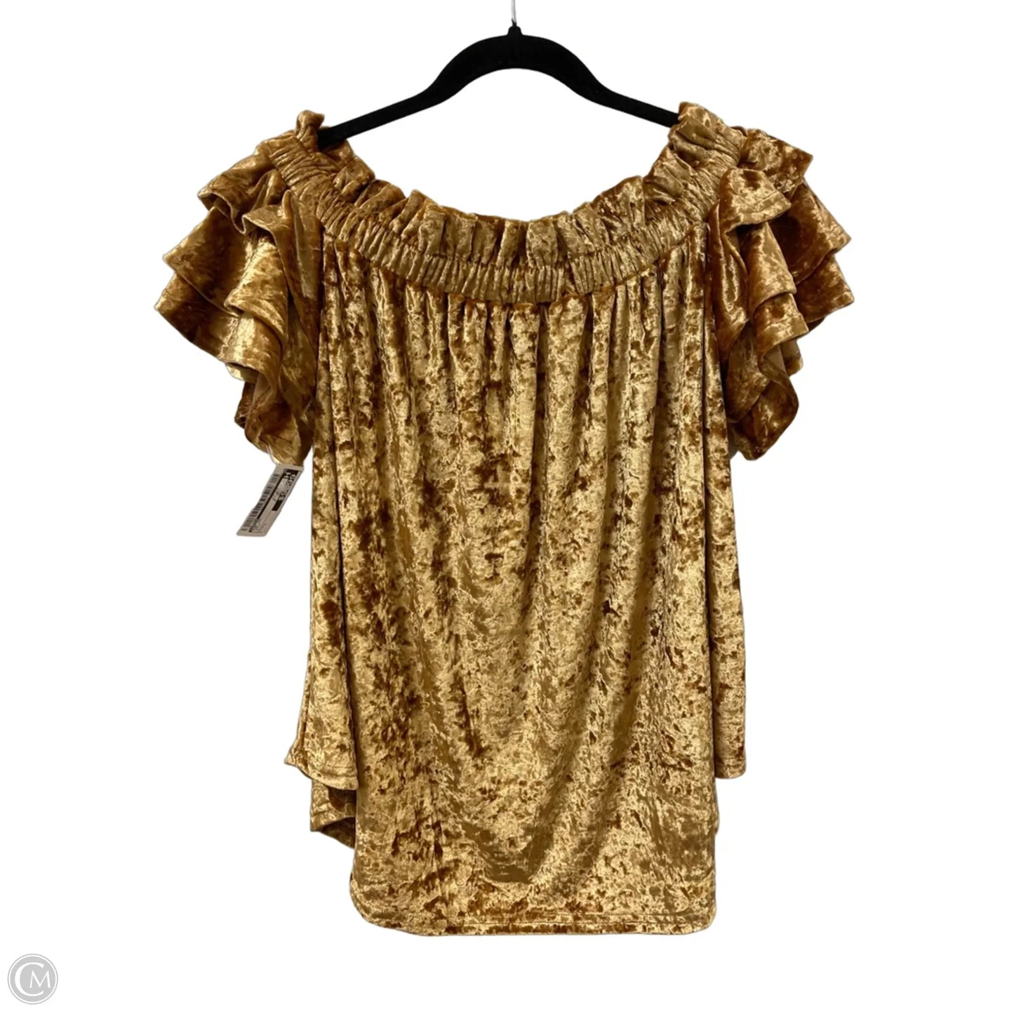 Top Short Sleeve By Umgee In Gold, Size: L