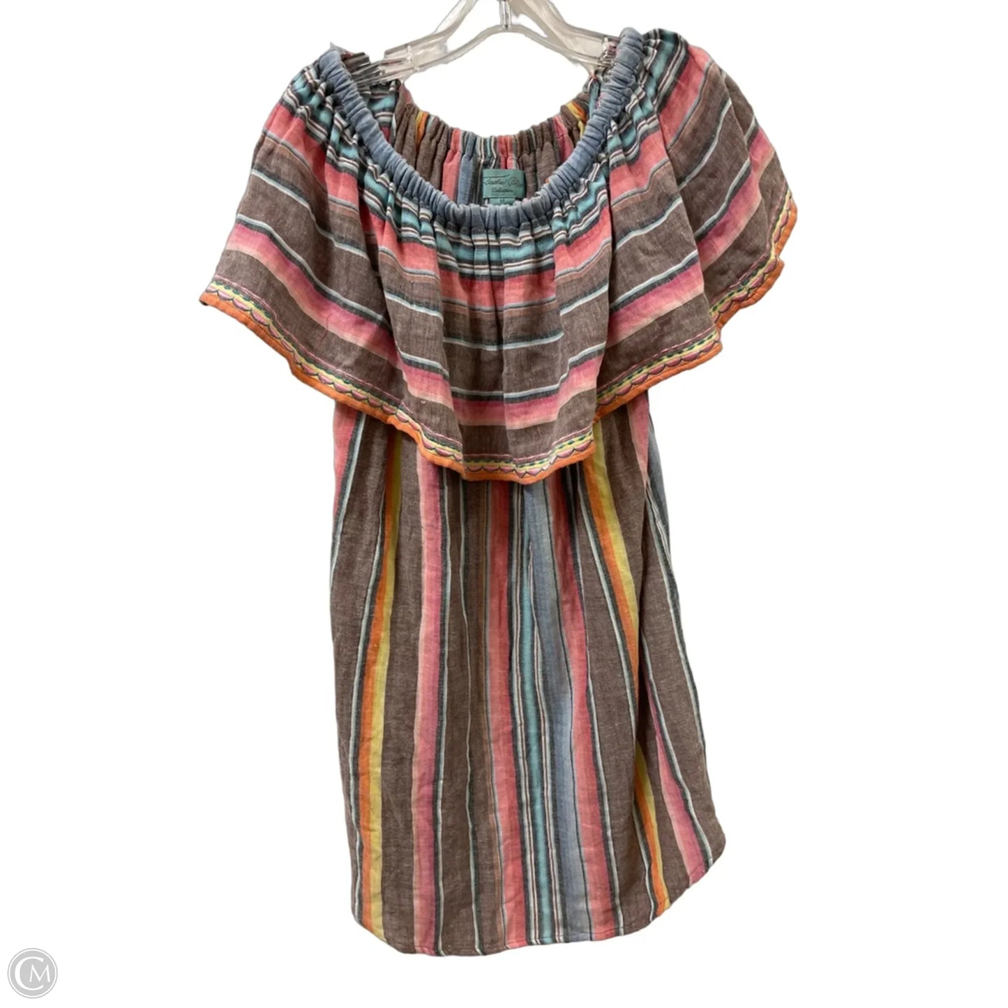Dress Casual Midi By Cmc In Striped Pattern, Size: M