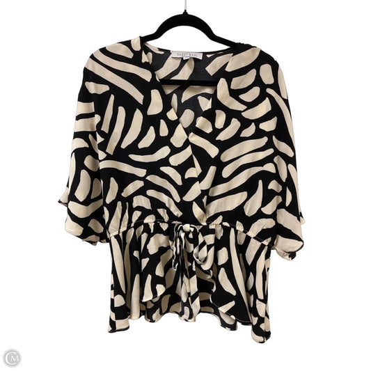 Top Short Sleeve By Sweet Rain In Black & Cream, Size: Xl