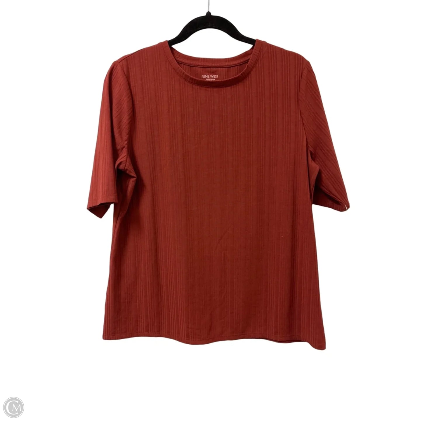 Top Short Sleeve By Nine West In Orange, Size: L