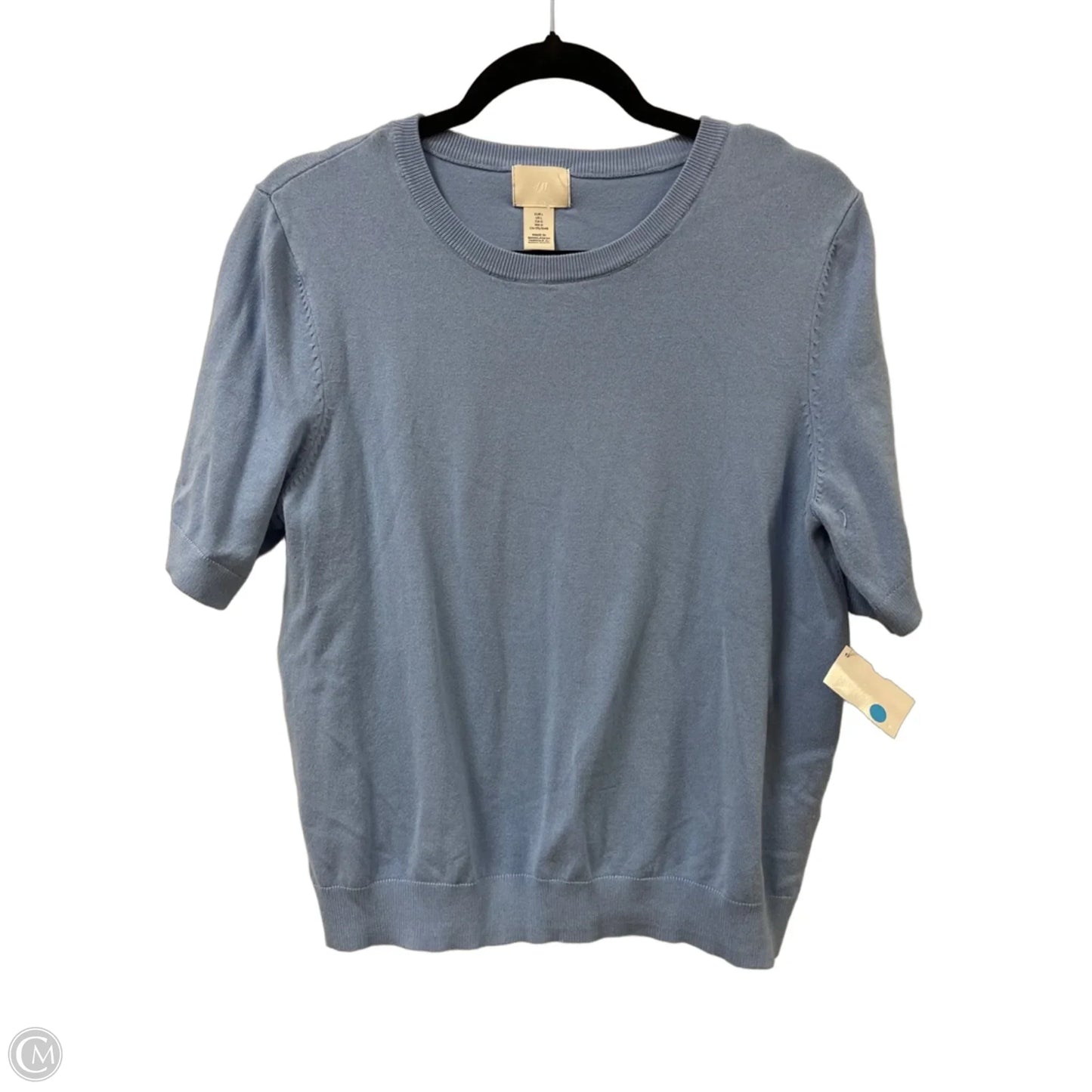 Sweater Short Sleeve By H&m In Blue, Size: L