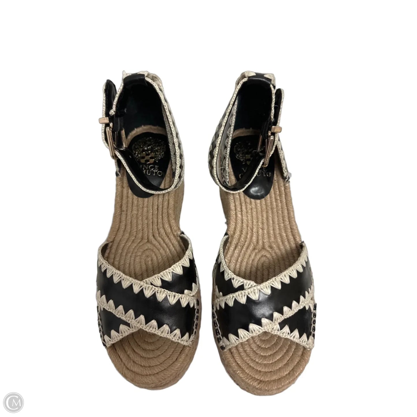 Sandals Heels Wedge By Vince Camuto In Black, Size: 9