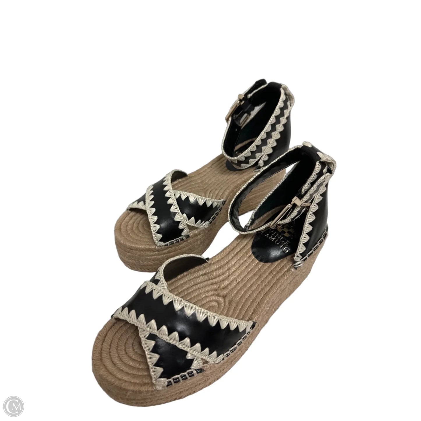 Sandals Heels Wedge By Vince Camuto In Black, Size: 9