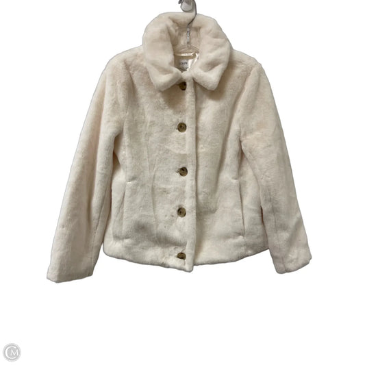Jacket Faux Fur & Sherpa By J. Crew In Cream, Size: Xs