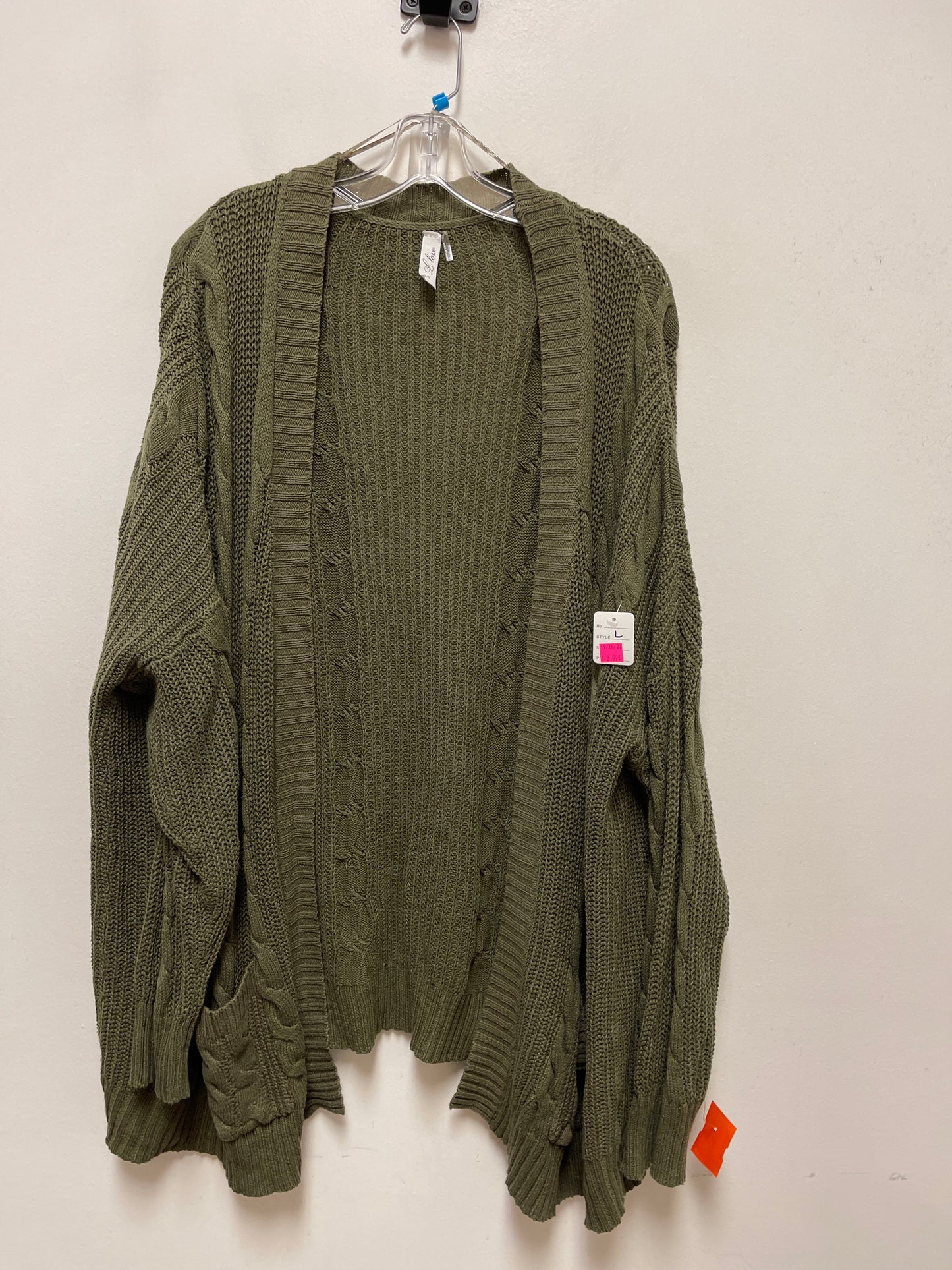 Sweater Cardigan By L Love In Green, Size: L